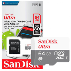 Memoria Micro SD Sandisk 64GB 80MB speed