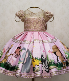 Pink and Gold Safari Custom Dress