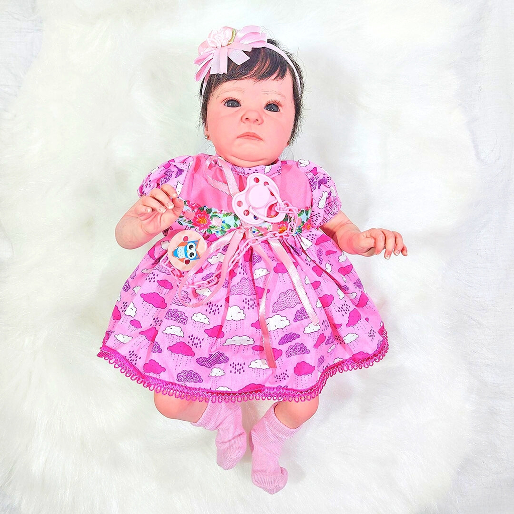 Vestido de boneca infantil, roupa para boneca baby reborn de 43cm