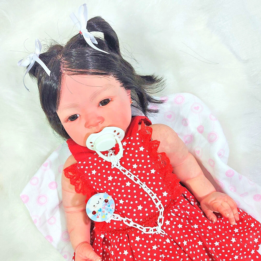 Bebê Reborn Boneca Faz Xixi Bebezinho C/ Acessórios Menina