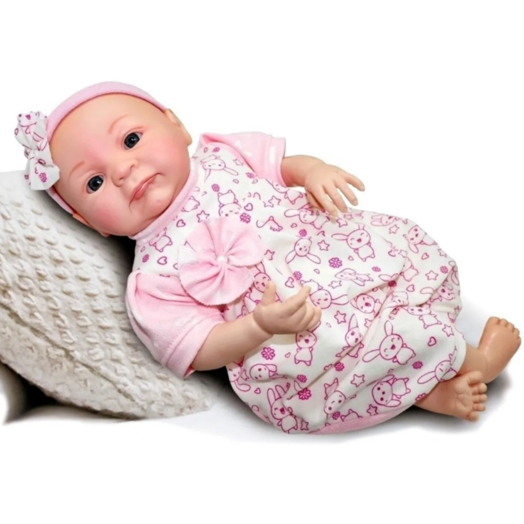 BK Cinza Boneca Bebe Real Reborn Realista Menina Mundo Brinquedos