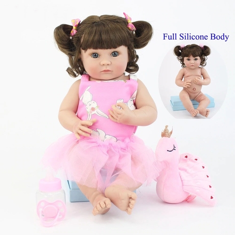 Boneca Bebê REBORN 100% Silicone Vestido Minnie do Mickey REF 1003