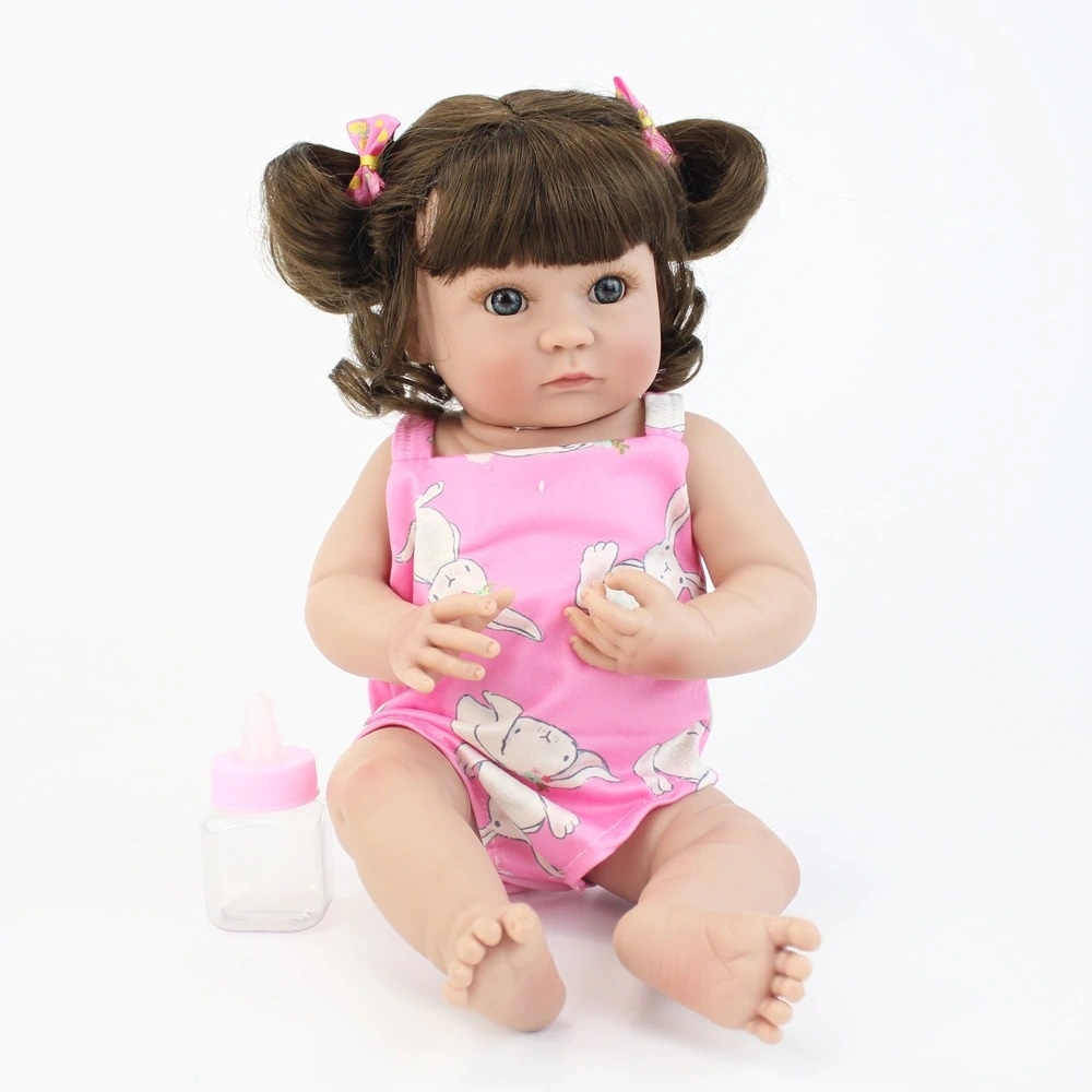 Boneca Bebê REBORN 100% Silicone Vestido Minnie do Mickey REF 1003