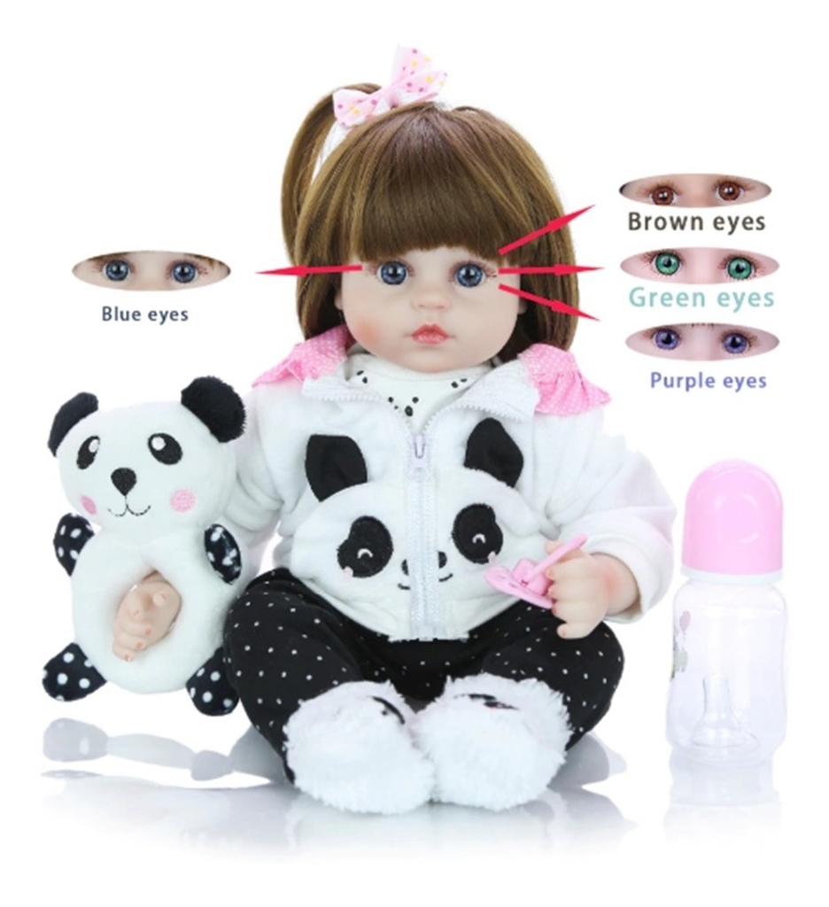 Boneca Bebê Reborn Realista De Silicone 48Cm - Olhos Azuis em