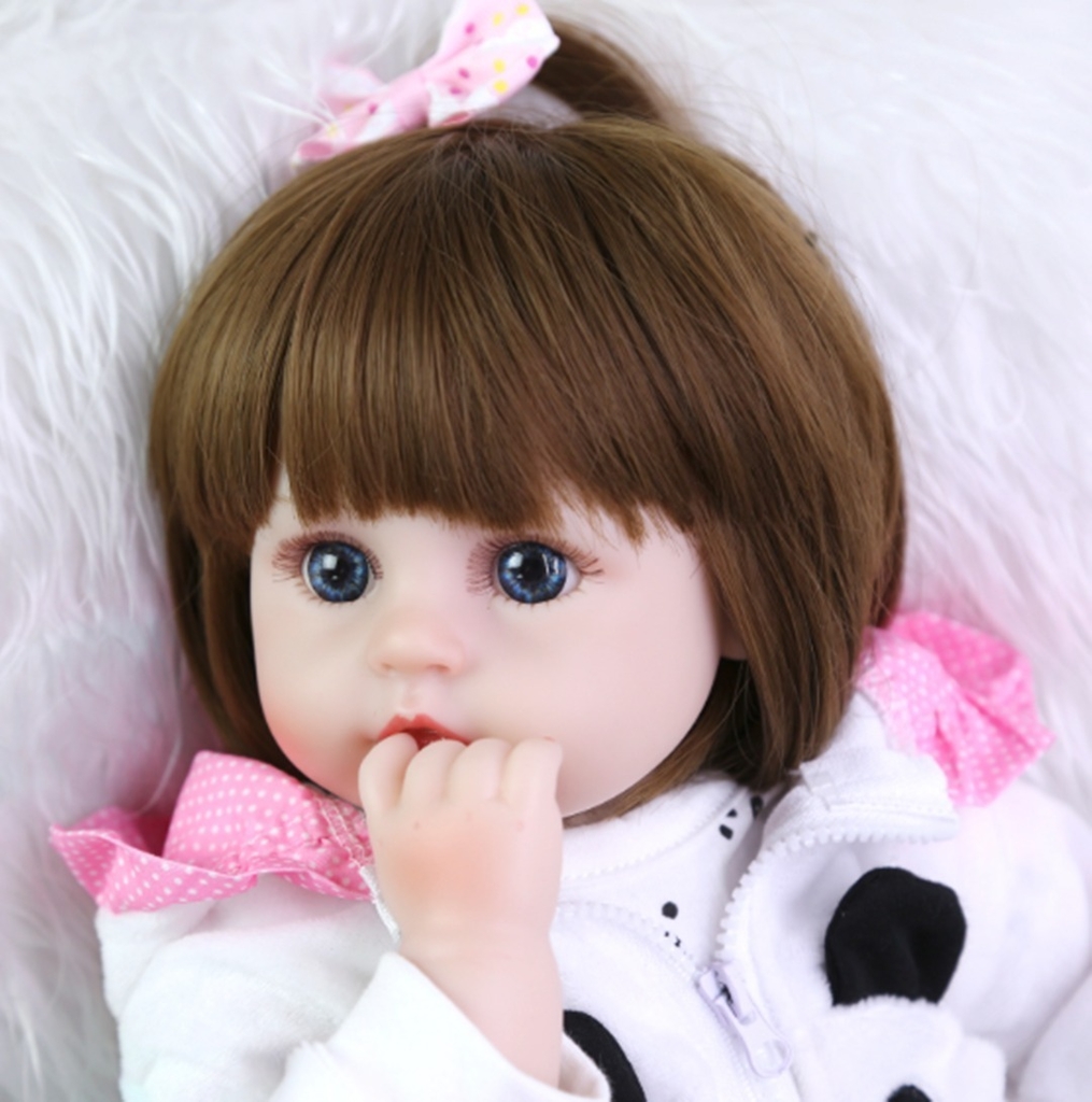 Boneca Bebê Reborn Realista De Silicone 48Cm - Olhos Azuis em