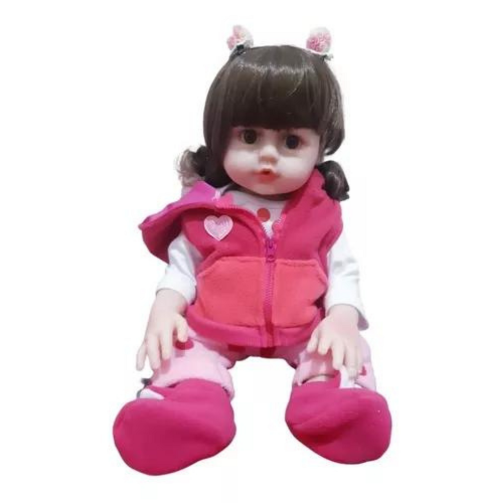 Boneca Bebê Reborn Realista de Silicone npk 48cm e Girafinha