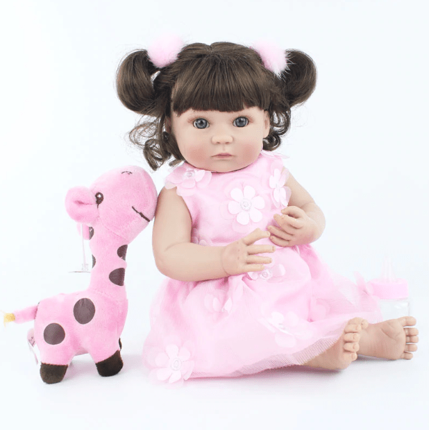 Bebê Reborn Chiquinha Princesa Com Girafinha 40cm