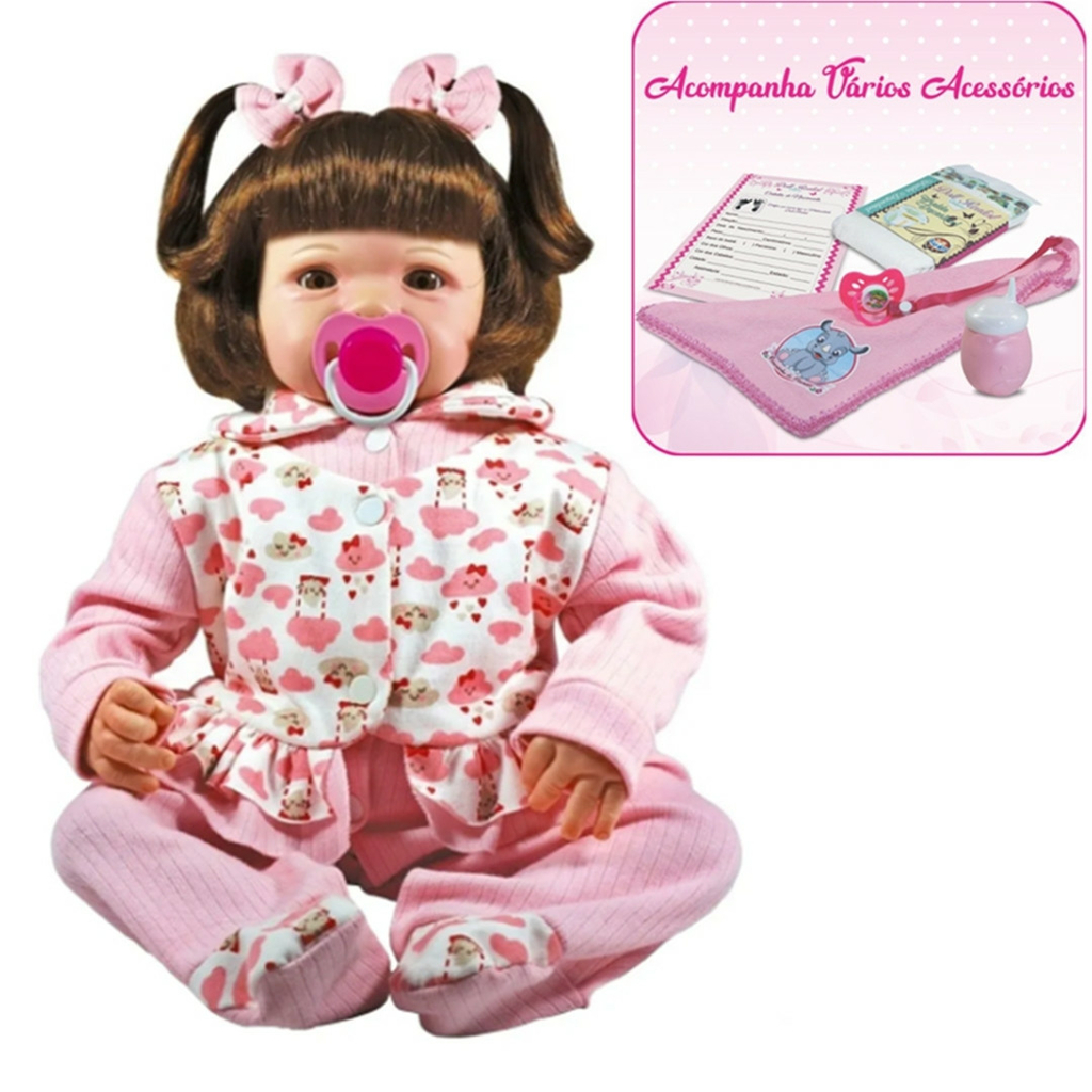 Boneca Bebê Reborn Princesa Realista Acompanha Acessórios - ShopJJ