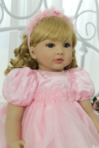 Bebê Reborn Realista Loira 3/4 De Pano Princesa Real Rosa - USA