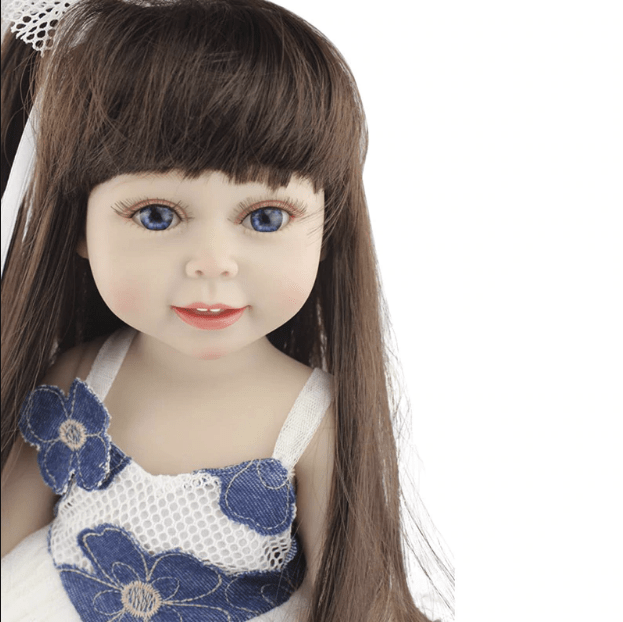 Boneca Bebê Reborn Vinil Realista com Gatinho e acessórios 45cm