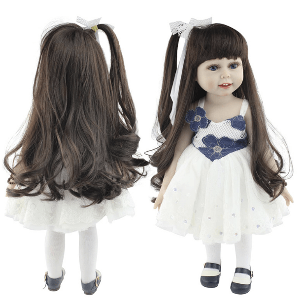 Boneca Bebê Reborn Vinil Realista com Gatinho e acessórios 45cm