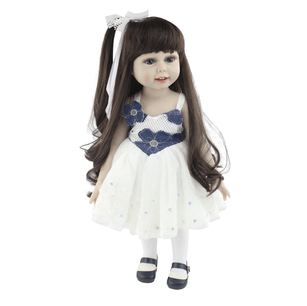 Boneca Bebê Reborn Vinil Realista com Gatinho e acessórios 45cm