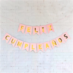 BANDERÍN FELIZ CUMPLE ROSA