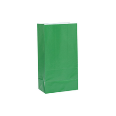 BOLSITA DE PAPEL COLOR VERDE OSCURO X 10