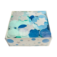 CONFETTI COMBINACIÓN ESTRELLAS EN TONOS AZULES