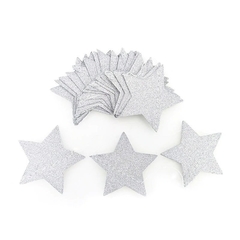 GUIRNALDA ESTRELLITAS PLATEADAS GLITTER 150 Cm - comprar online