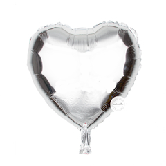 GLOBO CORAZÓN PLATEADO 10" / 20 CM