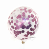 SET DE 6 GLOBOS CRISTAL CON CONFETTI CÍRCULOS ROSAS