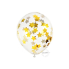 SET DE 6 GLOBOS CRISTAL CON CONFETTI ESTRELLAS DORADAS