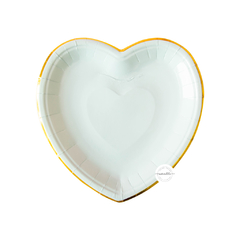 PLATO DE POLIPAPEL CELESTE CON FORMA DE CORAZÓN