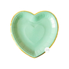 PLATO DE POLIPAPEL VERDE AGUA CON FORMA DE CORAZÓN