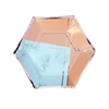 PLATO HEXAGONAL SALMÓN CON ROSA GOLD
