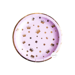 PLATO CORONITA LILA PASTEL X 10 UNIDADES