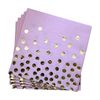 SERVILLETA DE PAPEL ROSA CON LUNARES DORADOS
