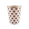 VASOS CORAZONES KRAFT CON DORADO X 10U