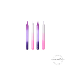 VELAS BARBIE DEGRADÉ TONOS ROSAS Y VIOLETAS
