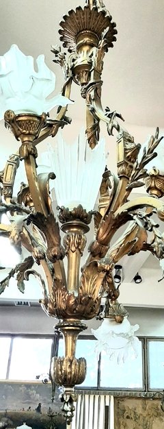 Araña francesa de bronce dorado al mercurio - Capdepont Antiques