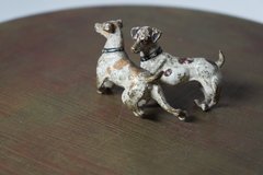 Pequeño grupo en bronce vienes -par de Jack Russell. - comprar online