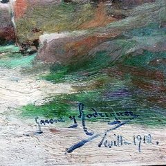 Cuadro al óleo sobre tabla, firmado García y Rodriguez - comprar online