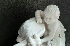 Grupo en porcelana esmaltada Capodimonte -1890. - Capdepont Antiques