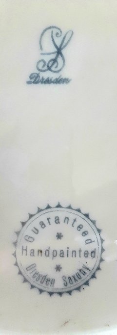 Par platos Dresden parcialmente reticulados y decorados a mano con esmaltes en internet