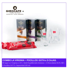 COMBO LA VIRGINIA + POCILLO GOTA x 3 CAJAS.