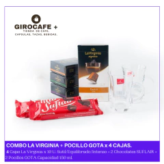 COMBO LA VIRGINIA + POCILLO GOTA x 4 CAJAS.