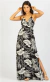 Vestido Longo Estampado Raven Preto na internet