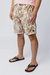 Short Boxer Longo Estampa Coqueiros com Elastano Bege