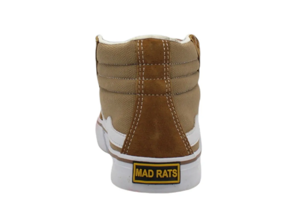 Tênis Mad Rats Skate Hi Top pu Cano Alto Branco Vermelho