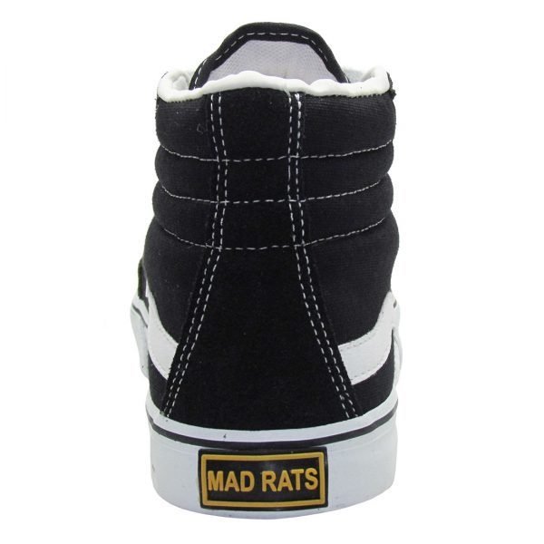 Tênis Cano Alto Mad Rats Skate Hi Top Preto Branco