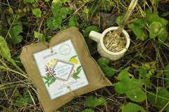 Yerba orgánica con hierbas medicinales "respirar" de Sano Mate en bolsa ecológica
