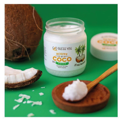 Aceite de coco virgen God bless you 500 ml.