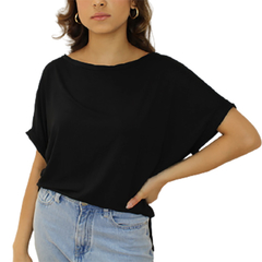 Roupa Blusa Larguinha T-shirt Preta - comprar online