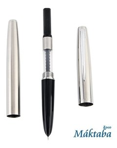 Pluma Estilógrafo Recargable Plateado Clasic Jinha 911 Tinta - comprar online