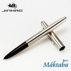 Imagen de Pluma Estilógrafo Recargable Plateado Clasic Jinha 911 Tinta