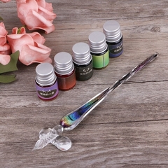 Tintero vidrio y pluma de cristal - comprar online