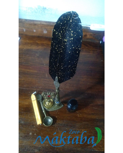 SET DE SELLO DE LACRE, CON PLUMA VINTAGE Y CALIGRAFÍA - tienda online