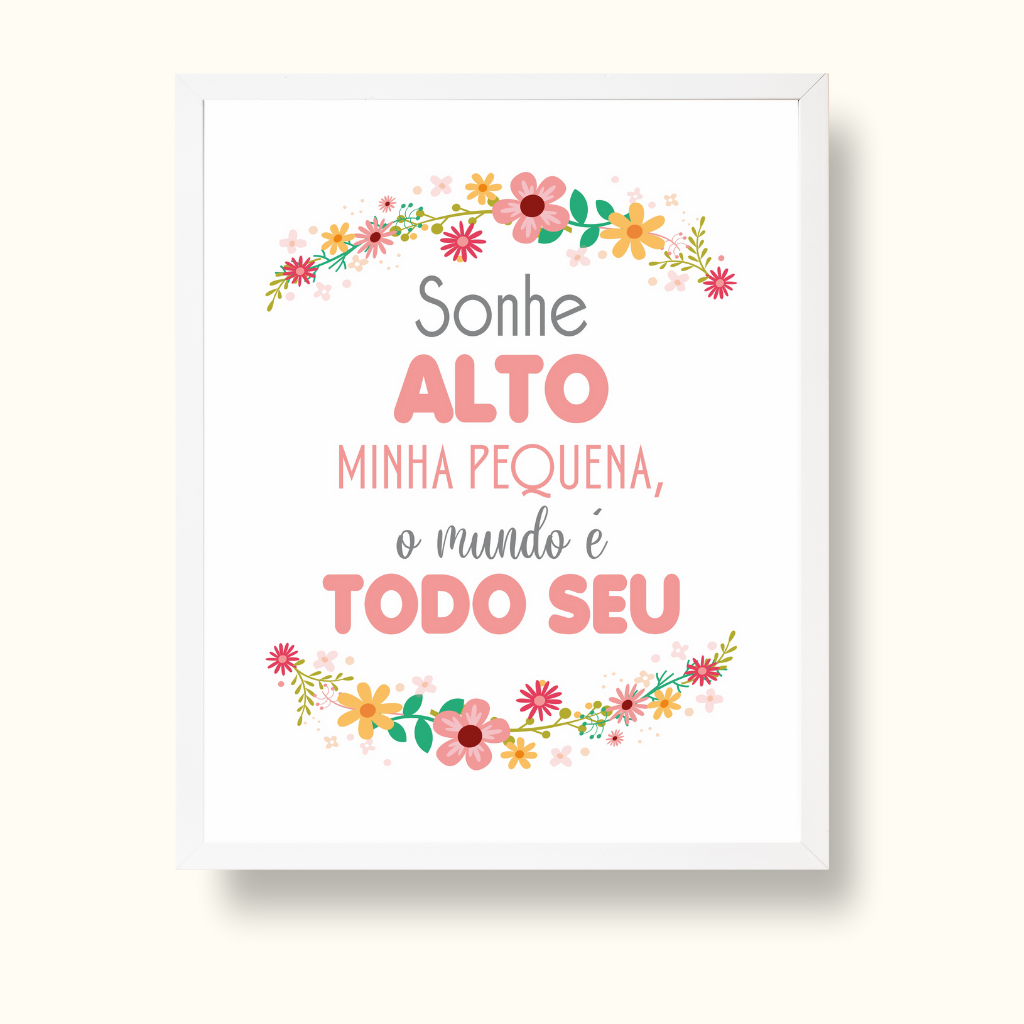 Quadro Menina Frase Incentivadora Quadro Menina Frase Incentivadora