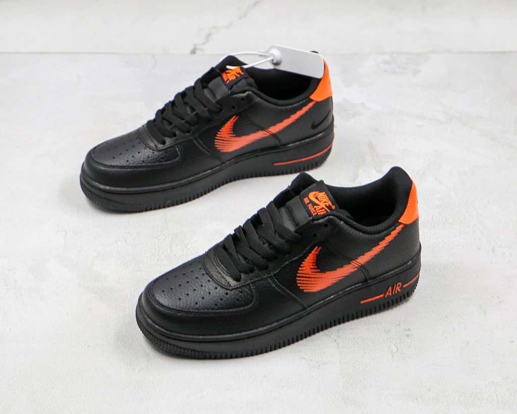 nike air force 1 low zig zag black orange